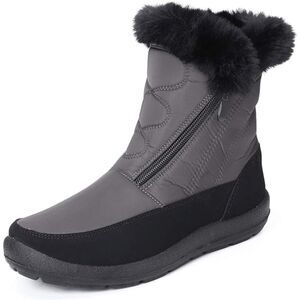 Snow Warm Ankle Boots Waterproof Outdoor Slip On Fur Lined Anti-Slip Zipper 9.5